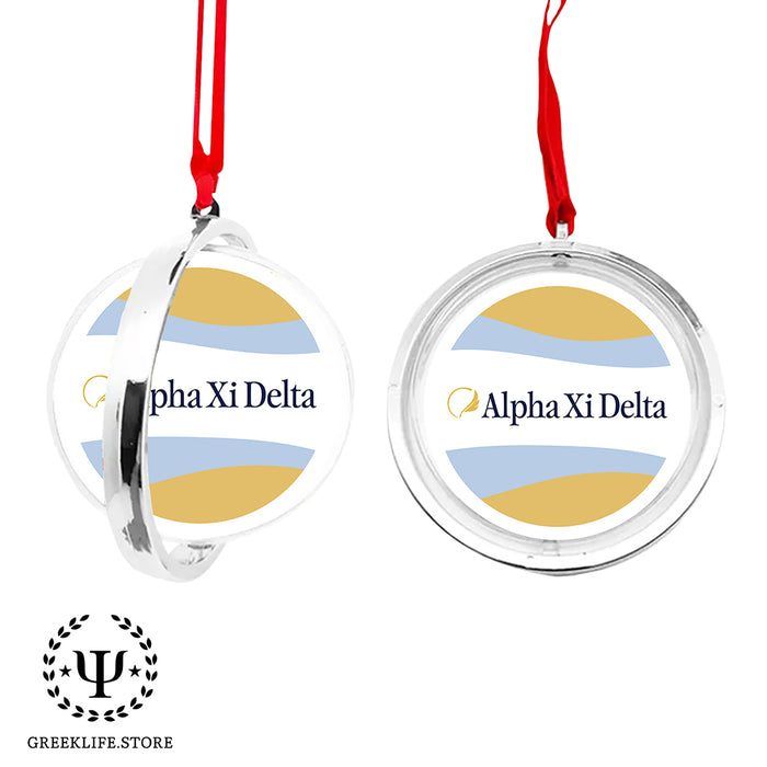 Alpha Xi Delta Christmas Reversible Flat Round Ornament