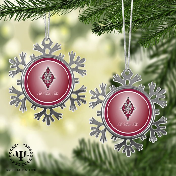 Pi Beta Phi Christmas Ornament - Snowflake Metal