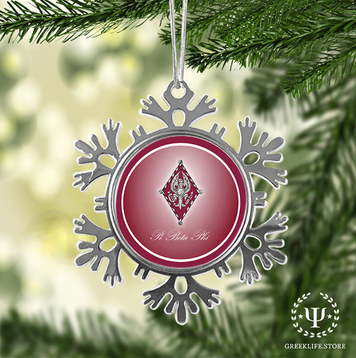 Pi Beta Phi Christmas Ornament - Snowflake Metal