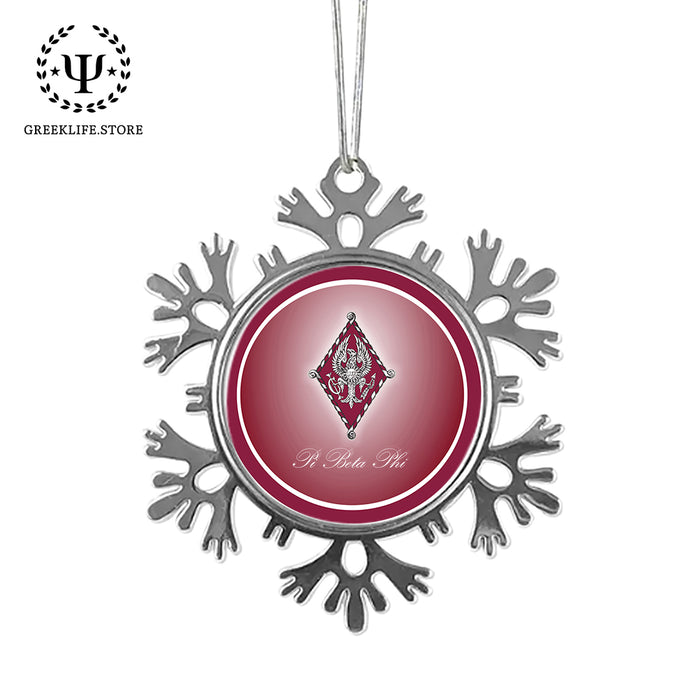 Pi Beta Phi Christmas Ornament - Snowflake Metal