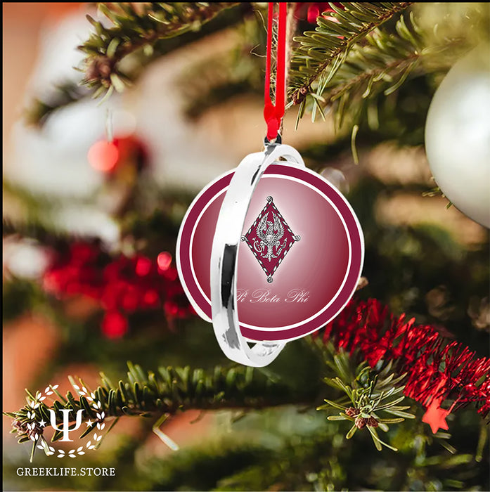 Pi Beta Phi Christmas Reversible Flat Round Ornament