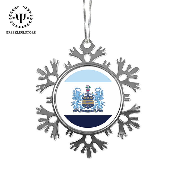 Alpha Xi Delta Christmas Ornament - Snowflake Metal