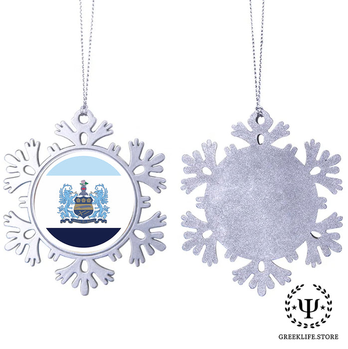 Alpha Xi Delta Christmas Ornament - Snowflake Metal