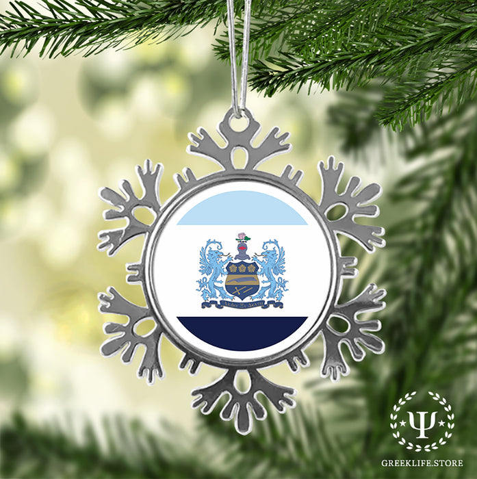 Alpha Xi Delta Christmas Ornament - Snowflake Metal