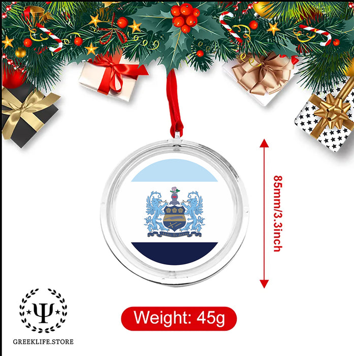 Alpha Xi Delta Christmas Reversible Flat Round Ornament