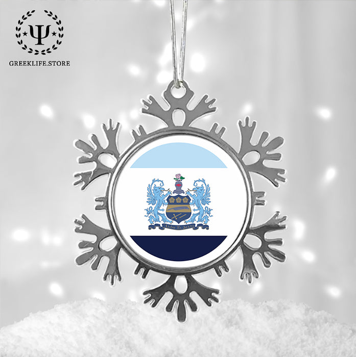 Alpha Xi Delta Christmas Ornament - Snowflake Metal