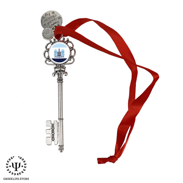 Alpha Xi Delta Christmas Ornament Santa Magic Key