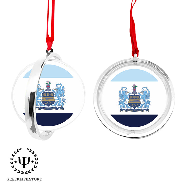Alpha Xi Delta Christmas Reversible Flat Round Ornament