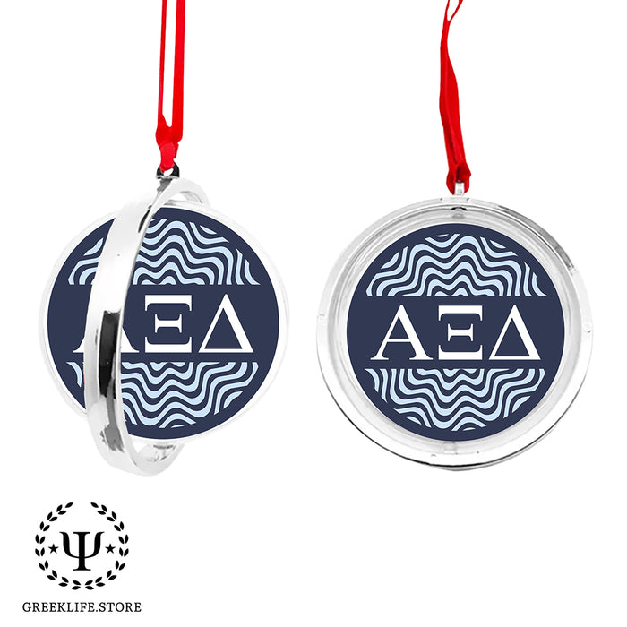 Alpha Xi Delta Christmas Reversible Flat Round Ornament