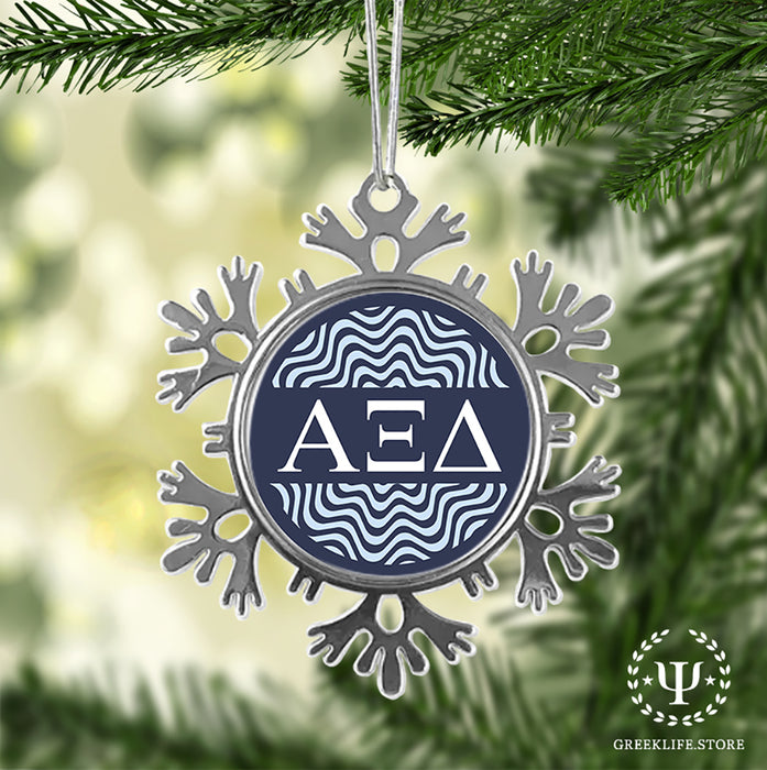 Alpha Xi Delta Christmas Ornament - Snowflake Metal