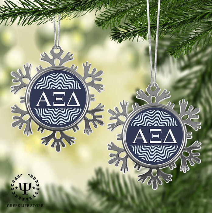 Alpha Xi Delta Christmas Ornament - Snowflake Metal