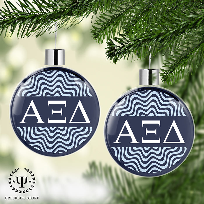 Alpha Xi Delta Christmas Ornament Flat Round