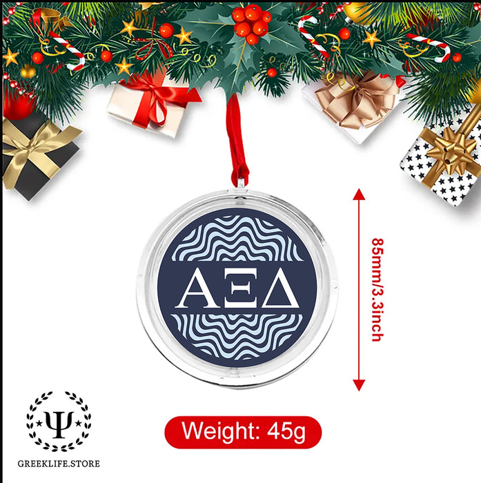Alpha Xi Delta Christmas Reversible Flat Round Ornament