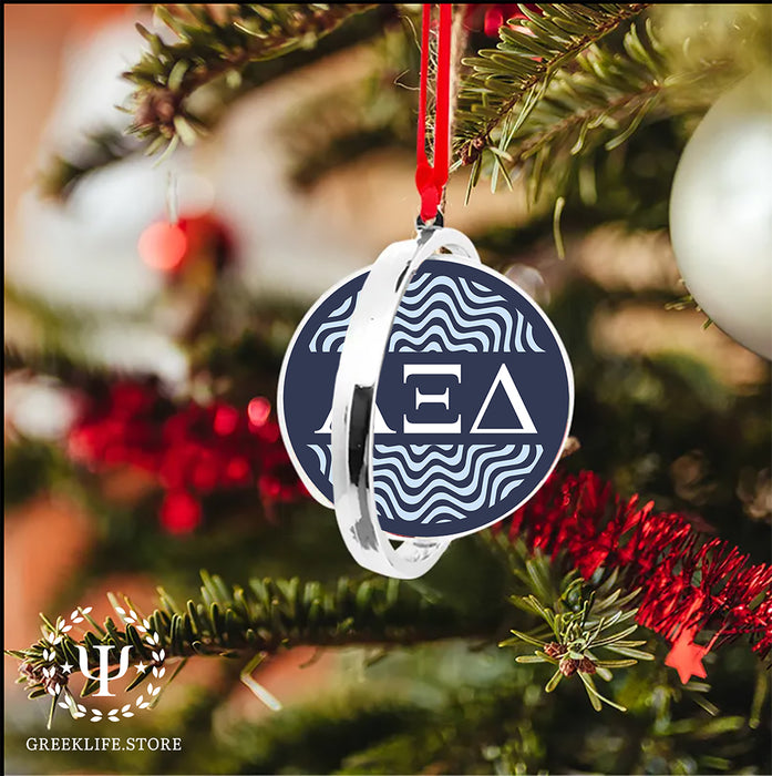 Alpha Xi Delta Christmas Reversible Flat Round Ornament