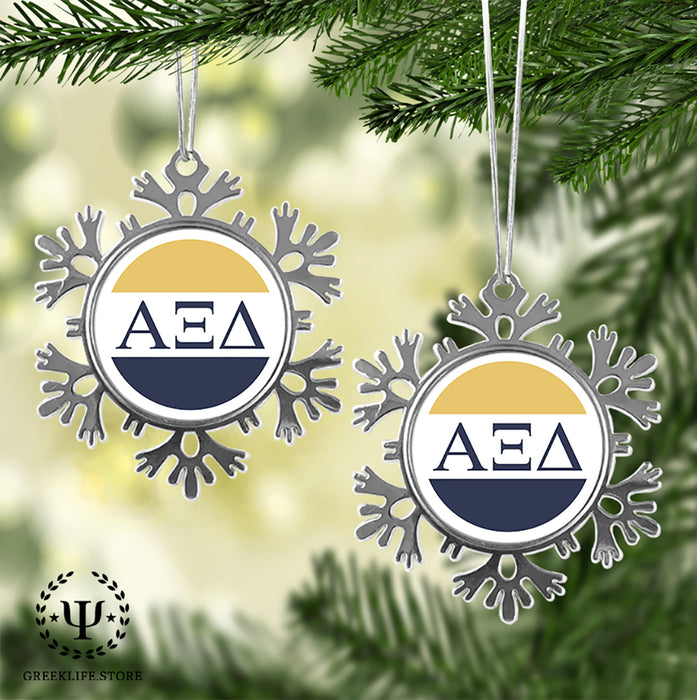 Alpha Xi Delta Christmas Ornament - Snowflake Metal