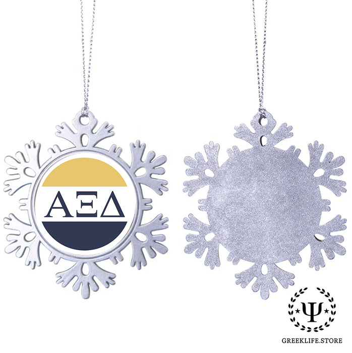 Alpha Xi Delta Christmas Ornament - Snowflake Metal