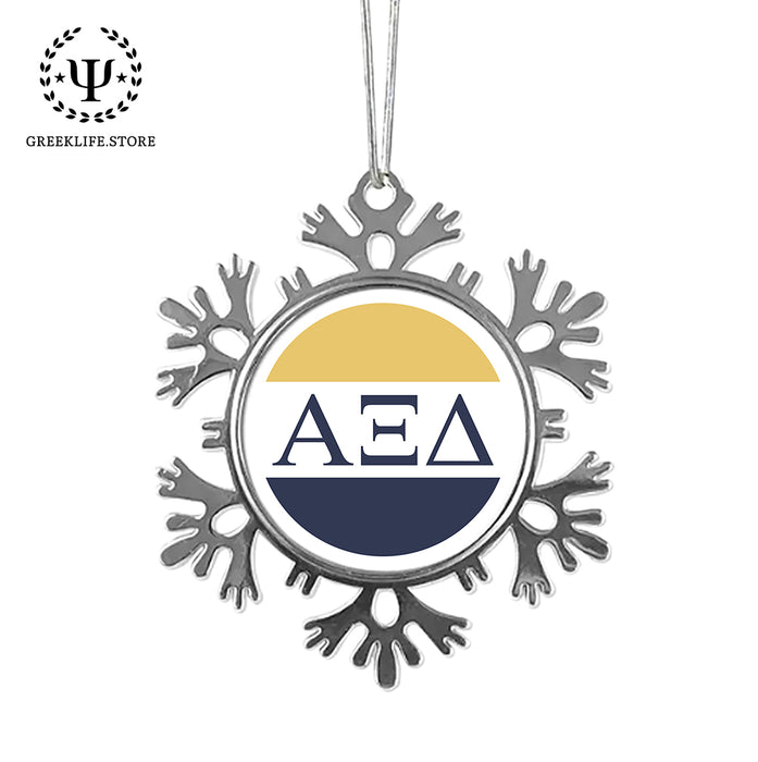 Alpha Xi Delta Christmas Ornament - Snowflake Metal