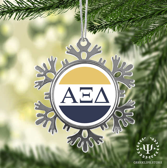 Alpha Xi Delta Christmas Ornament - Snowflake Metal