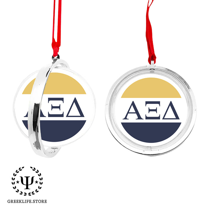 Alpha Xi Delta Christmas Reversible Flat Round Ornament