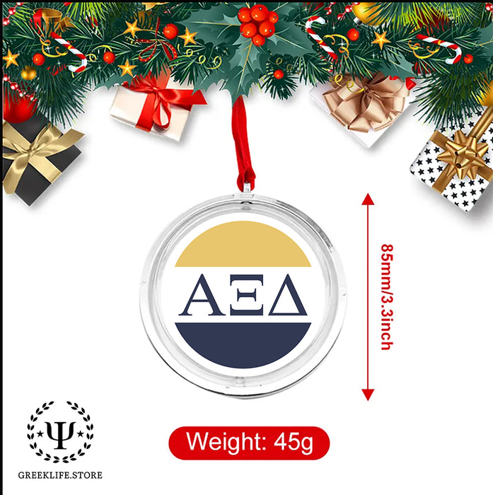 Alpha Xi Delta Christmas Reversible Flat Round Ornament