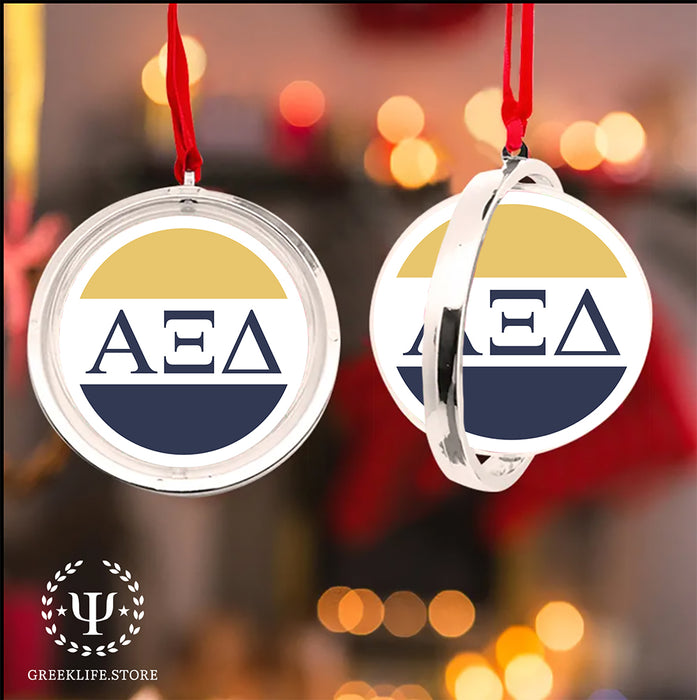 Alpha Xi Delta Christmas Reversible Flat Round Ornament