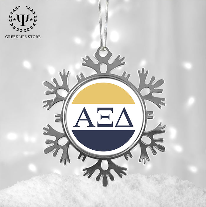 Alpha Xi Delta Christmas Ornament - Snowflake Metal
