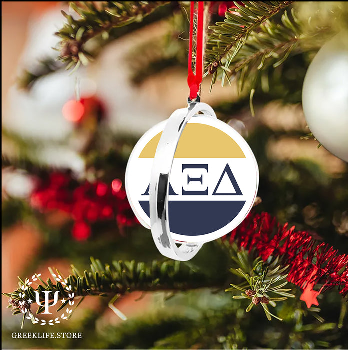 Alpha Xi Delta Christmas Reversible Flat Round Ornament
