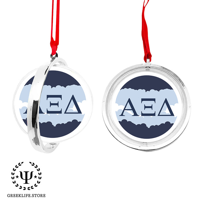 Alpha Xi Delta Christmas Reversible Flat Round Ornament