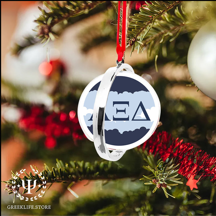Alpha Xi Delta Christmas Reversible Flat Round Ornament