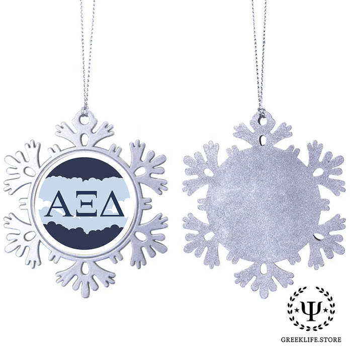 Alpha Xi Delta Christmas Ornament - Snowflake Metal