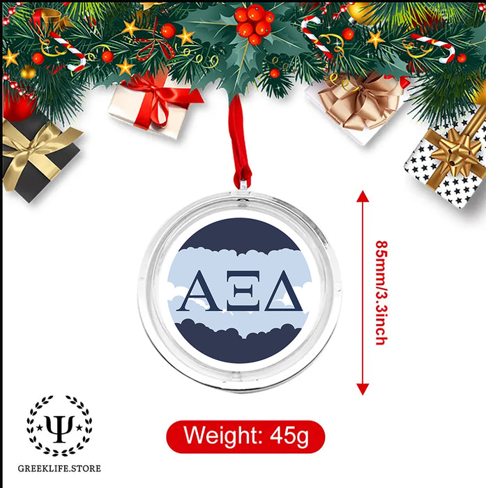 Alpha Xi Delta Christmas Reversible Flat Round Ornament