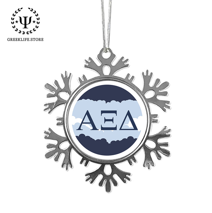 Alpha Xi Delta Christmas Ornament - Snowflake Metal