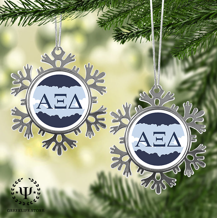 Alpha Xi Delta Christmas Ornament - Snowflake Metal