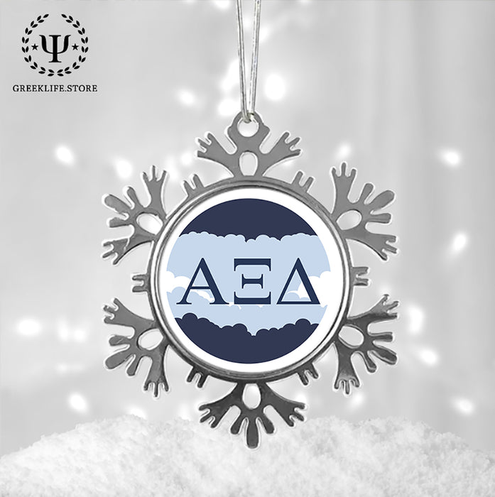 Alpha Xi Delta Christmas Ornament - Snowflake Metal