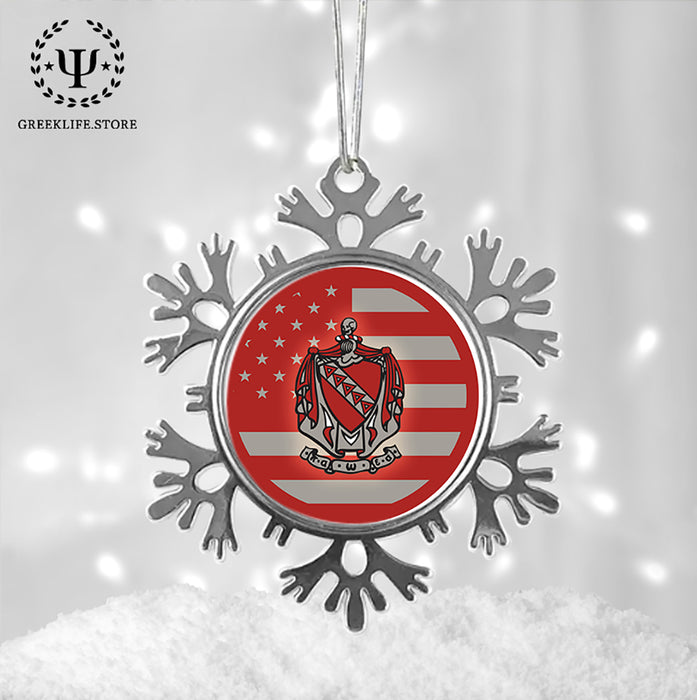 Tau Kappa Epsilon Christmas Ornament - Snowflake Metal