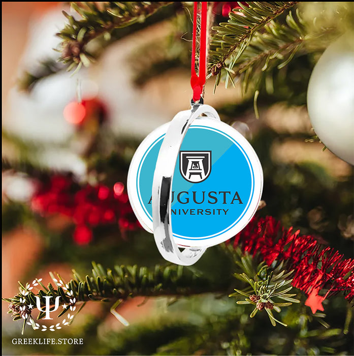 Augusta University Christmas Reversible Flat Round Ornament