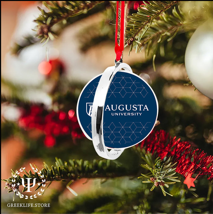 Augusta University Christmas Reversible Flat Round Ornament