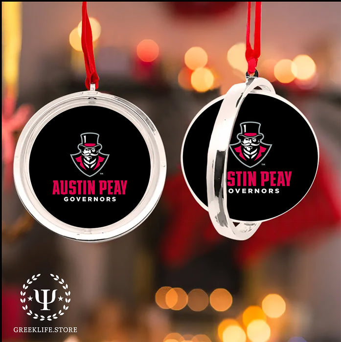 Austin Peay State University Christmas Reversible Flat Round Ornament
