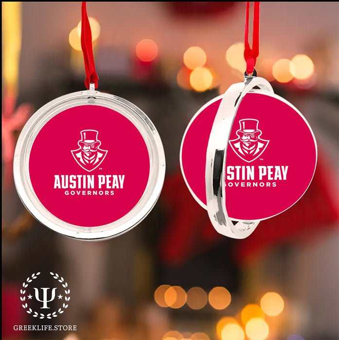 Austin Peay State University Christmas Reversible Flat Round Ornament