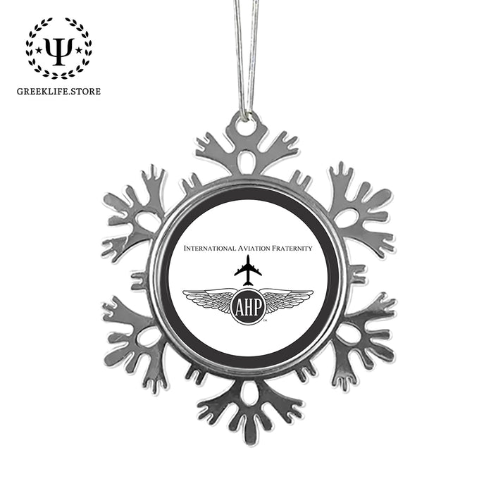 Alpha Eta Rho Christmas Ornament - Snowflake Metal