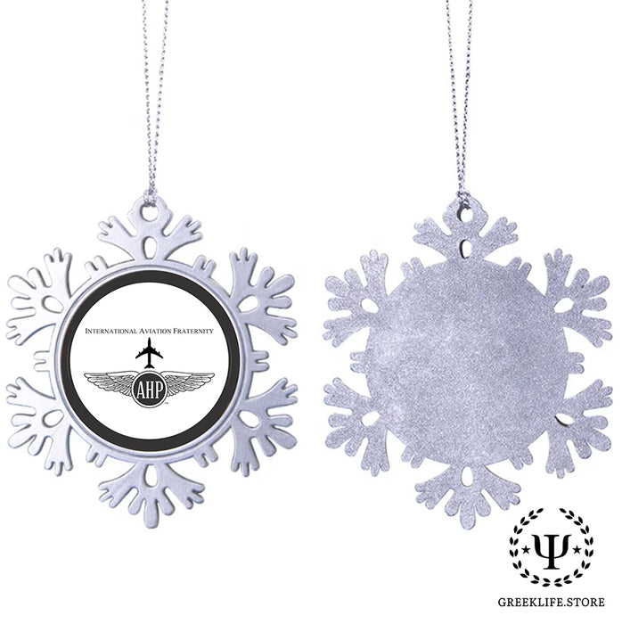 Alpha Eta Rho Christmas Ornament - Snowflake Metal