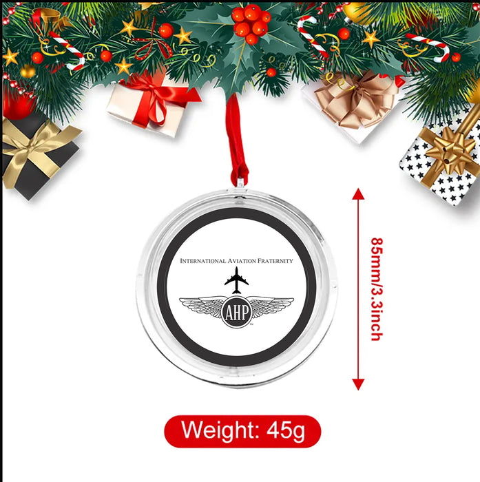 Alpha Eta Rho Christmas Reversible Flat Round Ornament