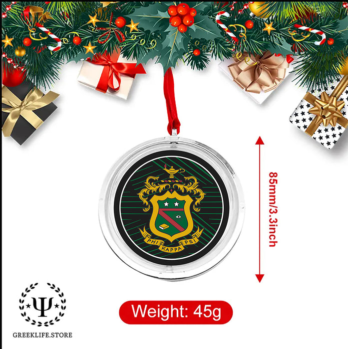 Phi Kappa Psi Christmas Reversible Flat Round Ornament