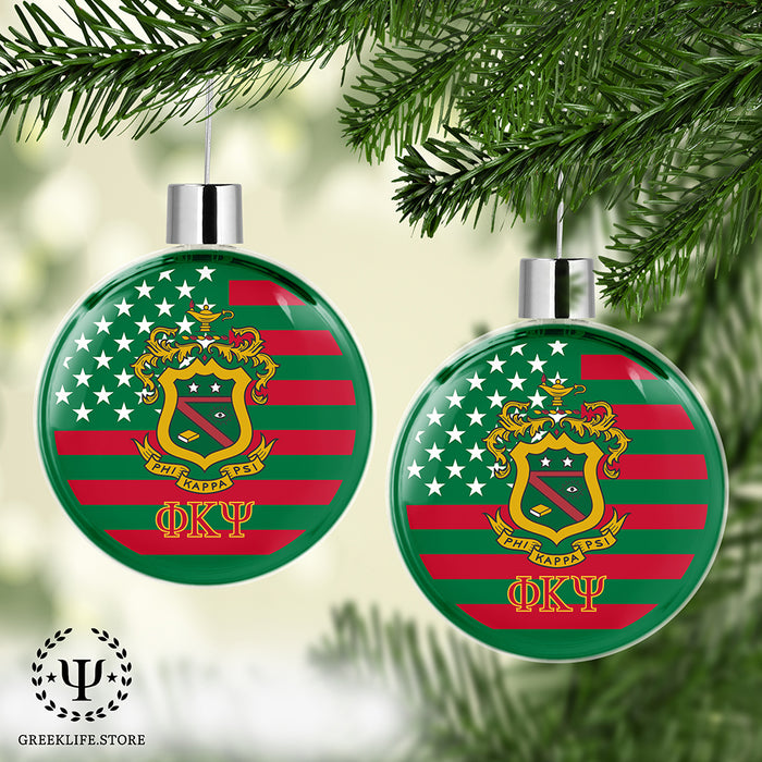 Phi Kappa Psi Christmas Ornament Flat Round