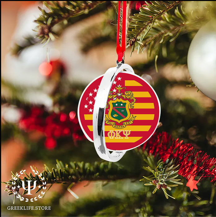 Phi Kappa Psi Christmas Reversible Flat Round Ornament