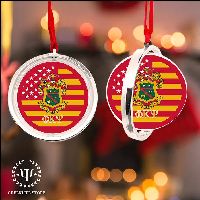 Phi Kappa Psi Christmas Reversible Flat Round Ornament