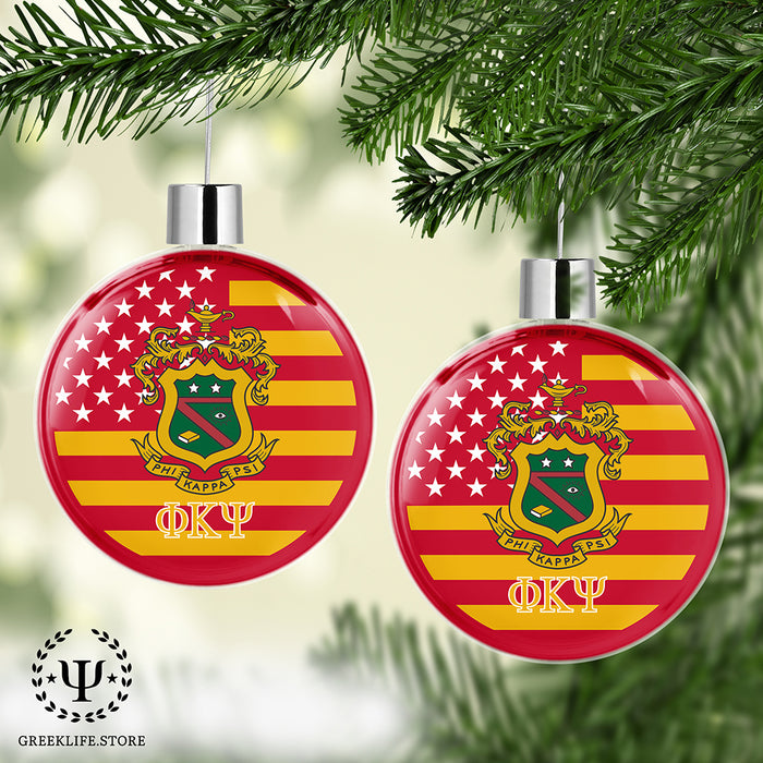 Phi Kappa Psi Christmas Ornament Flat Round