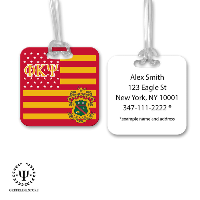 Phi Kappa Psi Luggage Bag Tag (square)