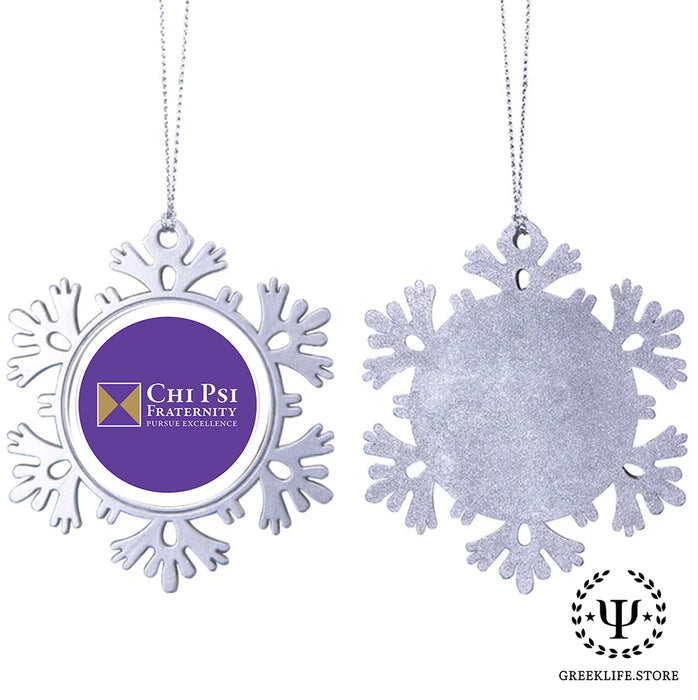 Chi Psi Christmas Ornament - Snowflake Metal