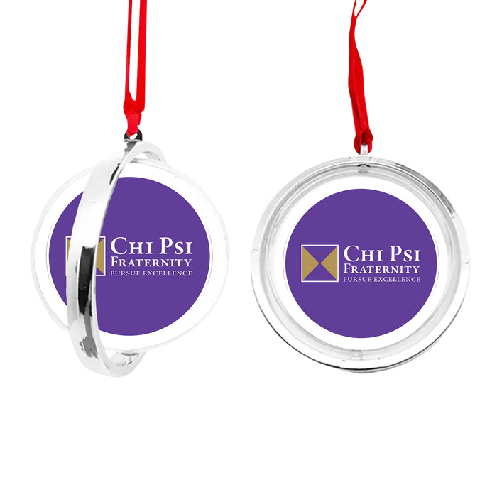 Chi Psi Christmas Reversible Flat Round Ornament